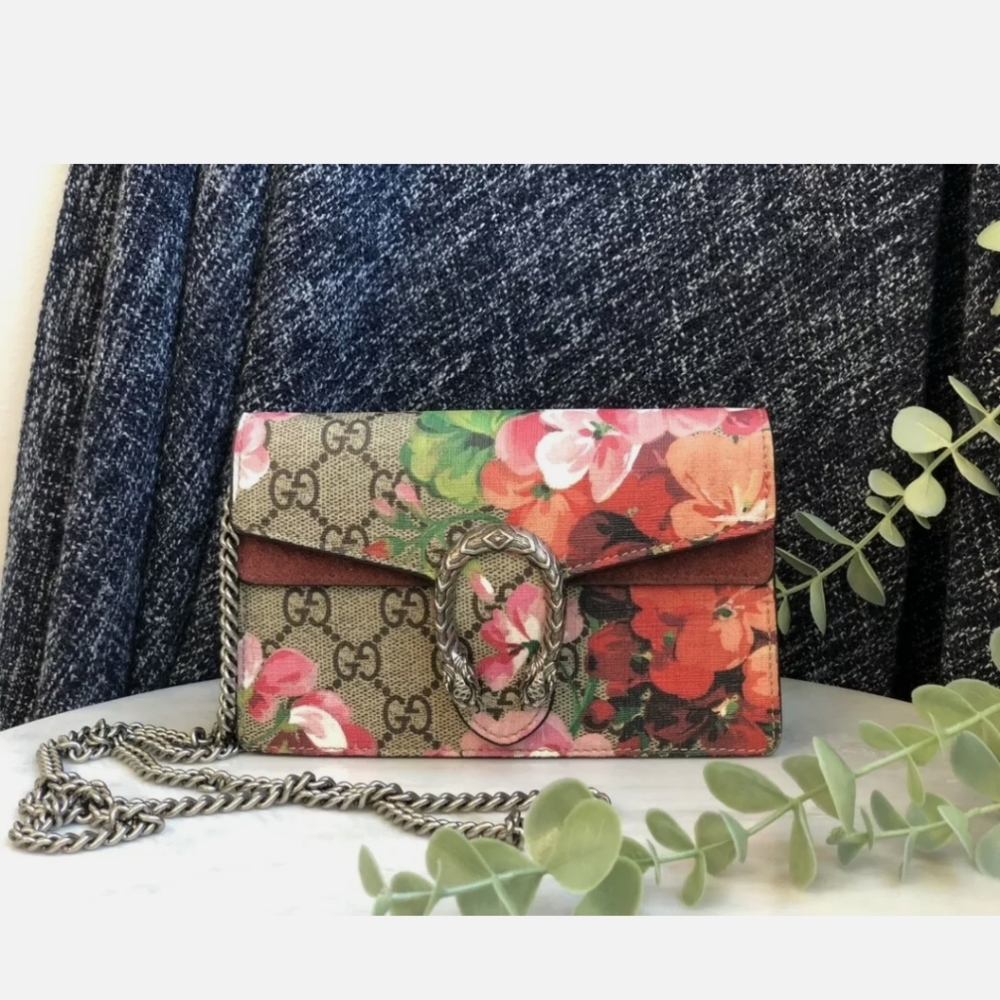 AUTH GUCCI GG SUPER MINI DIONYSUS BLOOMS FLOWER